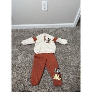 Disney Junior Mickey Mouse Toddler Outfit 12M Sherpa Pullover & Jogger Pants Set